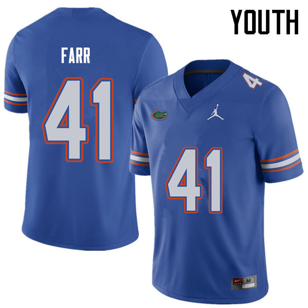 Jordan Brand Youth #41 Ryan Farr Florida Gators College Football Jerseys Sale-Royal - Click Image to Close